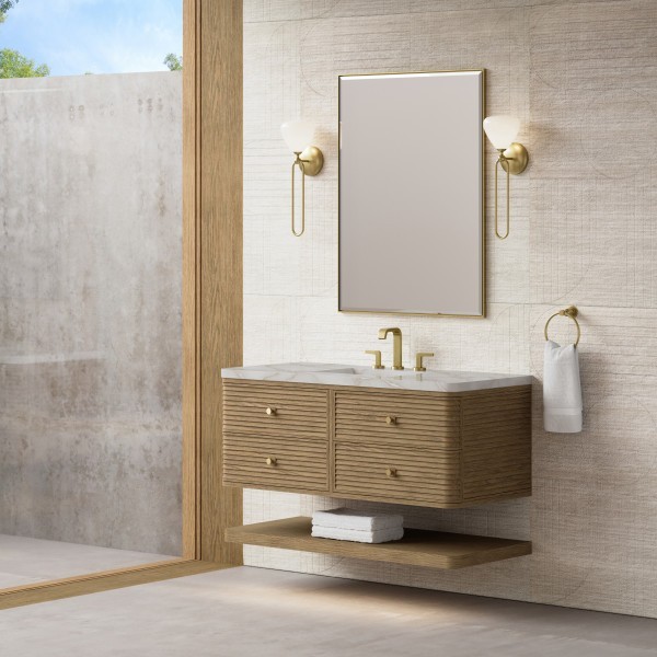 48″ James Martin Allamari D640-V48-DMS-WVSL Vanity Cabinet Silver Silestone Top