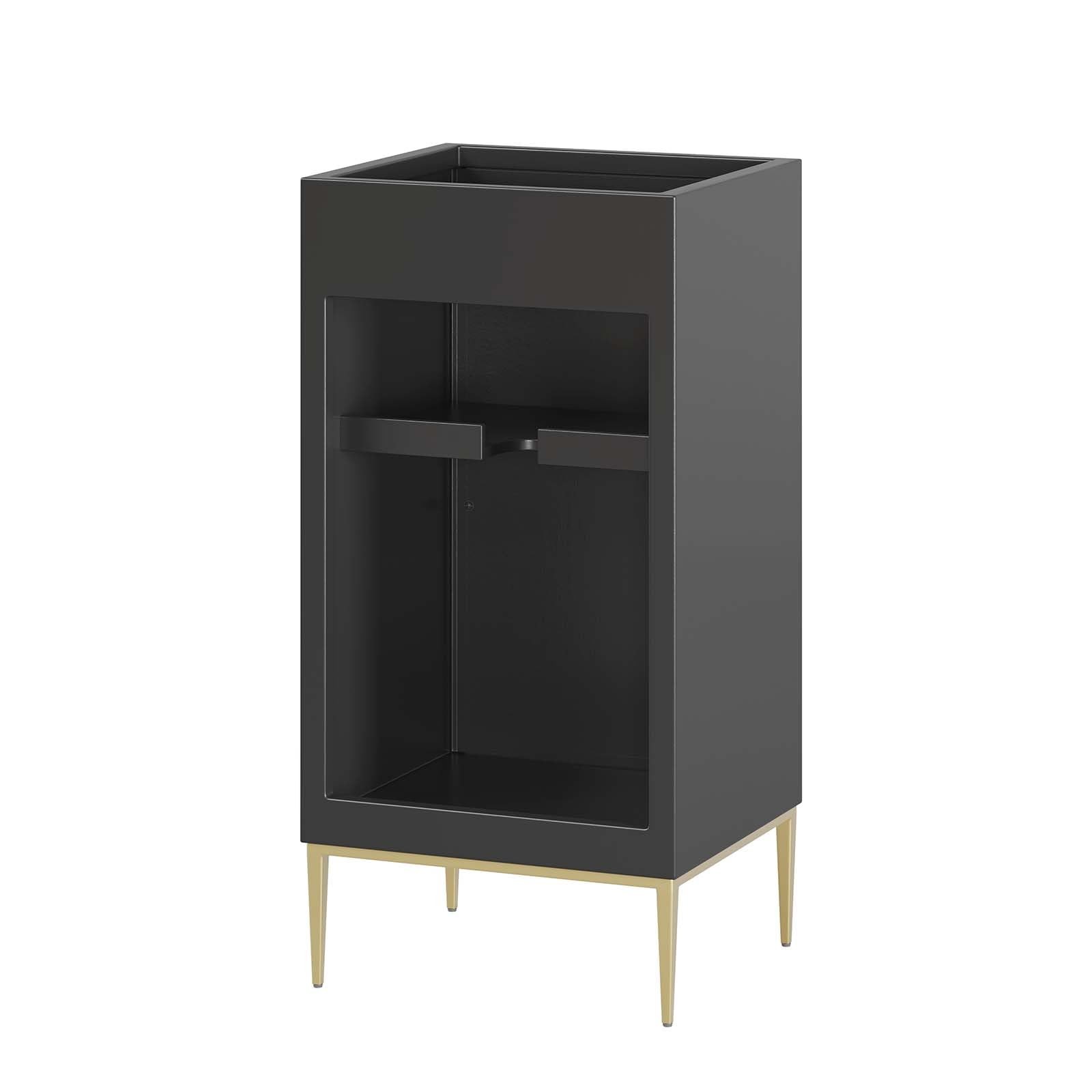 Modway Awaken 18″ Solid Wood and MDF Bathroom Vanity Cabinet in Black