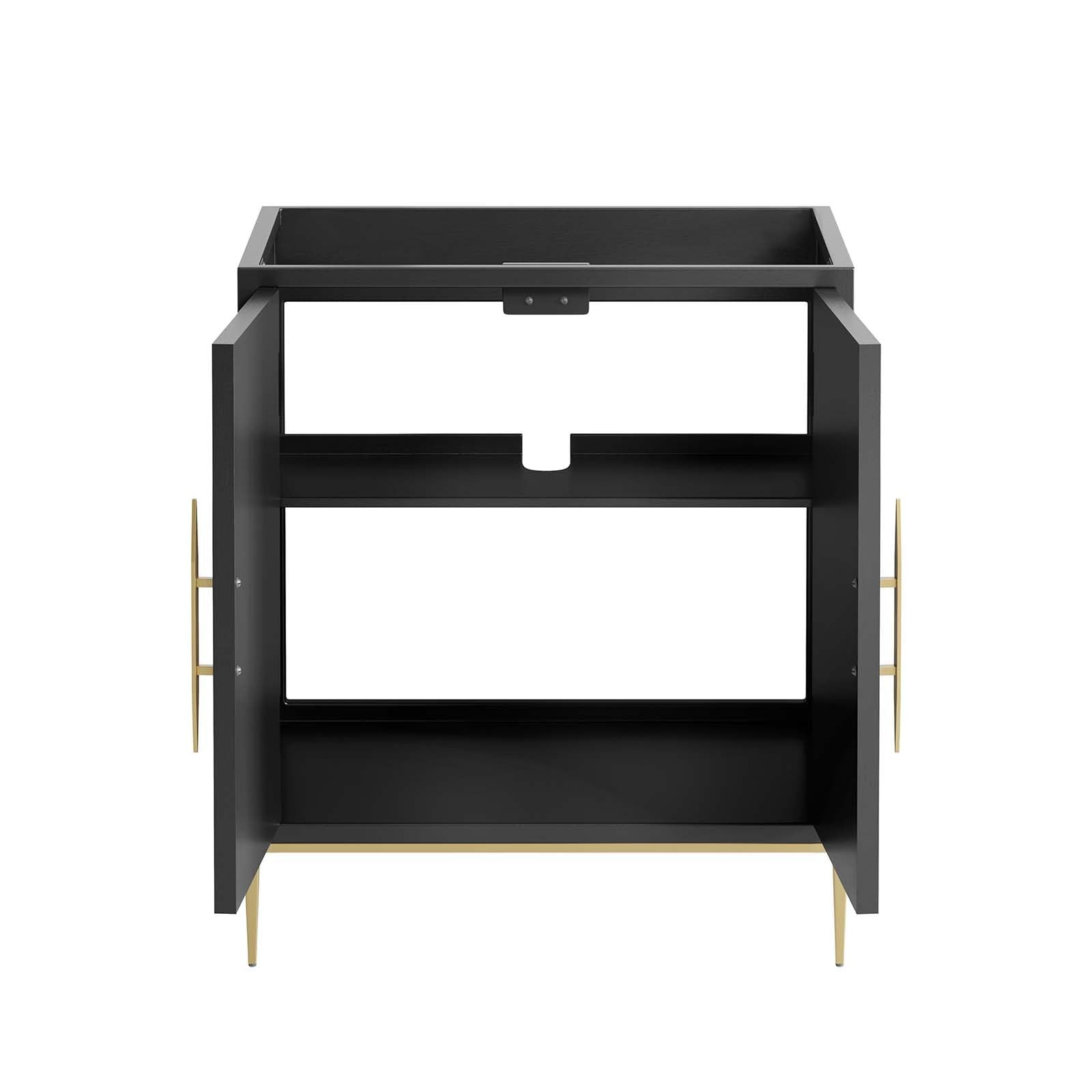 Modway Awaken 30″ Solid Wood and MDF Bathroom Vanity Cabinet in Black
