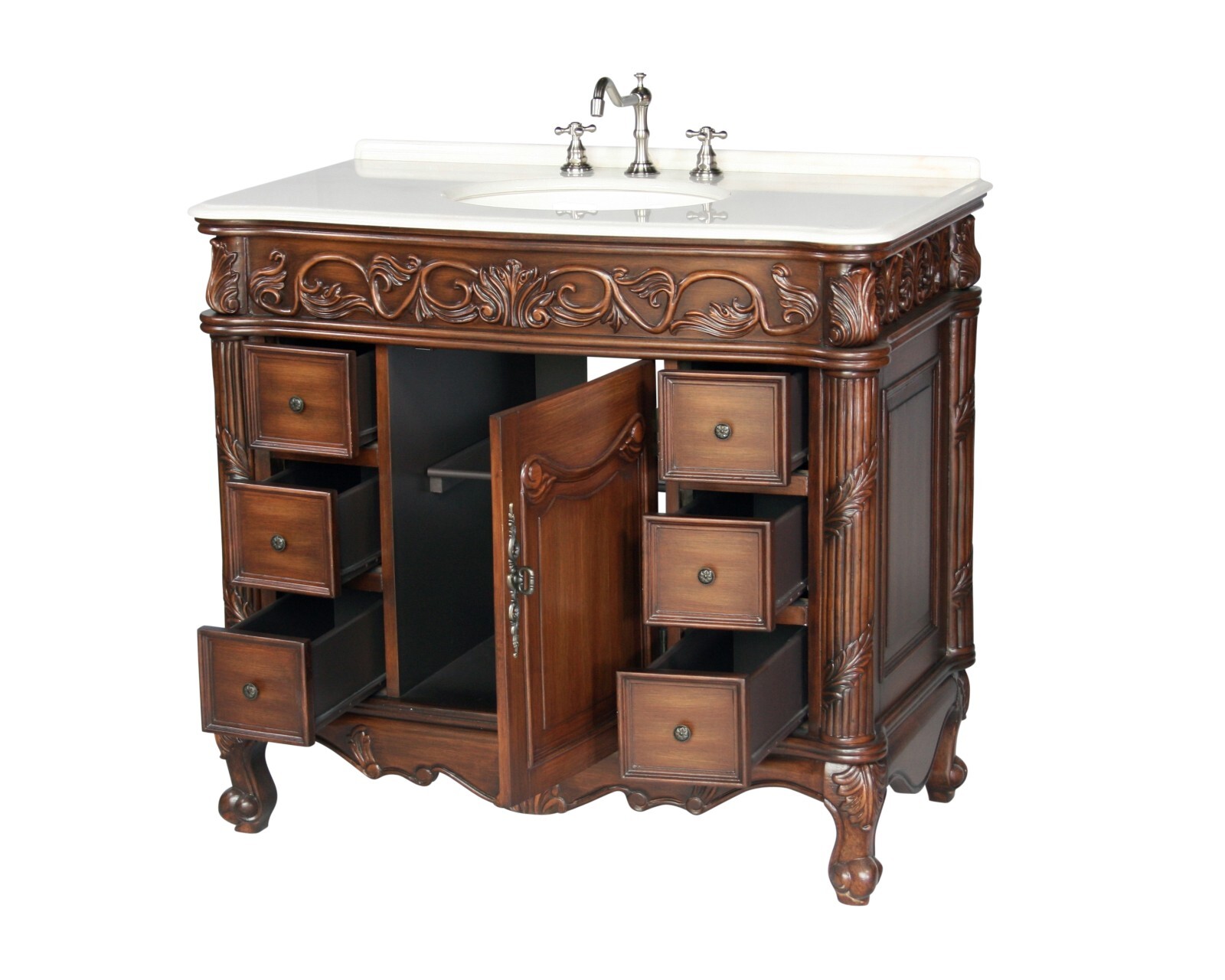 40-Inch Antique Style Single Sink Bathroom Vanity Model 7640-A