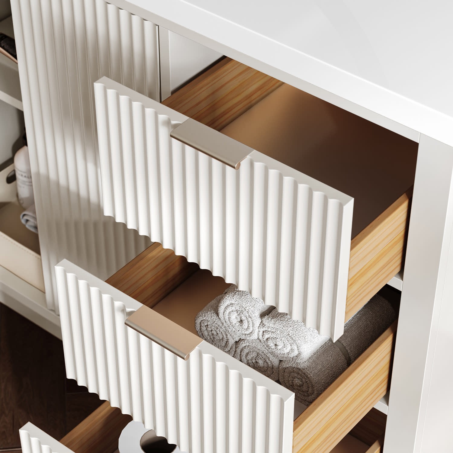 Ariel P61WQOVO Milan 61″ – Warm White / Pure White Quartz Top / Brushed Nickel