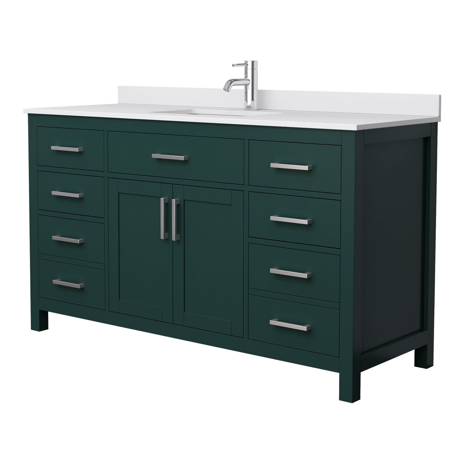 Wyndham Collection WCG242460S-UNSMXX Beckett 60″ – Green / Carrara Cultured