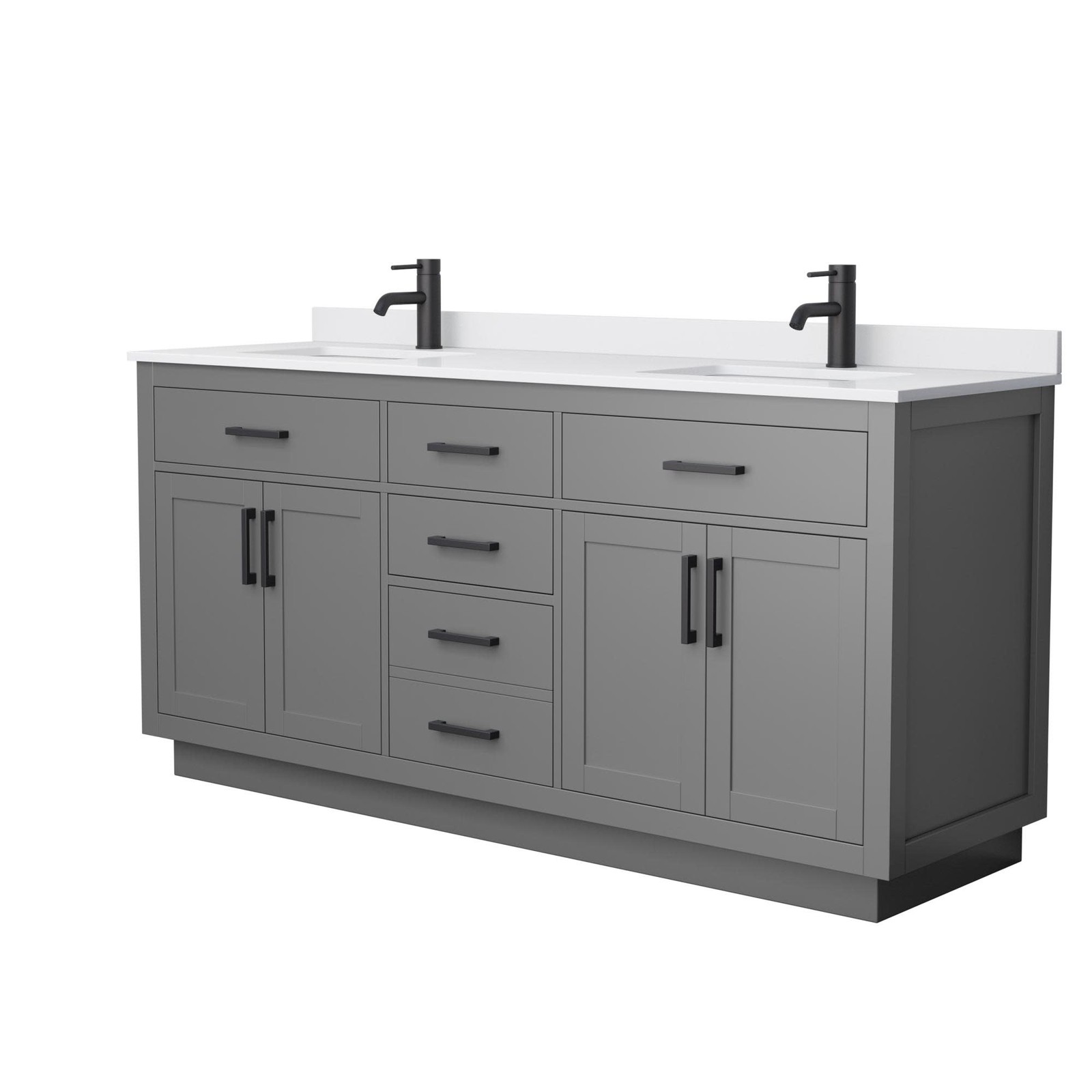 Wyndham Collection WCG262672D-VCA-UNSMXX Beckett TK 72″ – Dark Gray / White