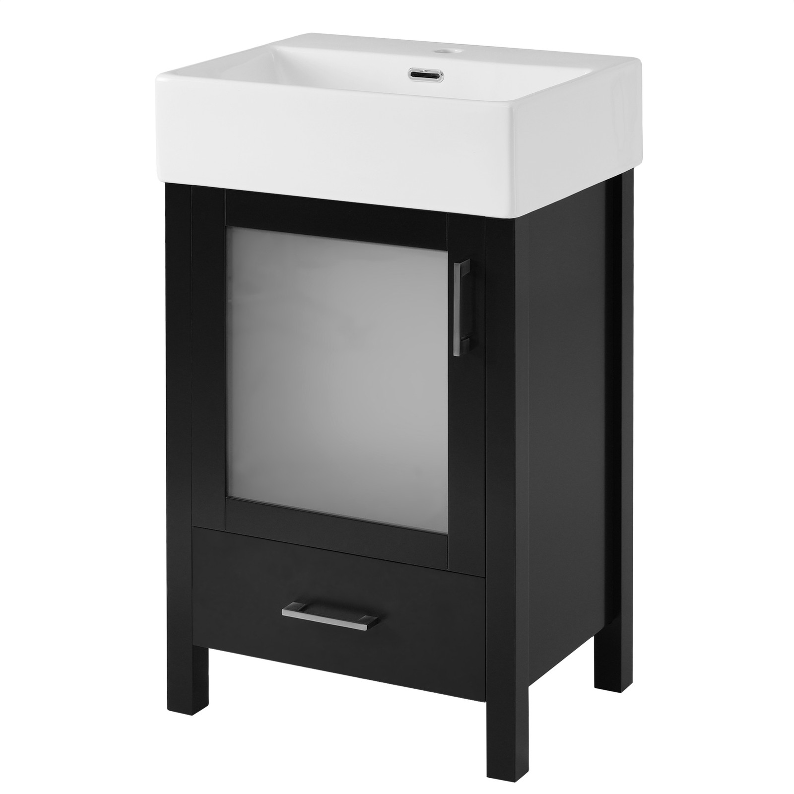 20-Inch Bathroom Vanity with Ceramic Sink Modern Wood Vanity Storage Cabinet