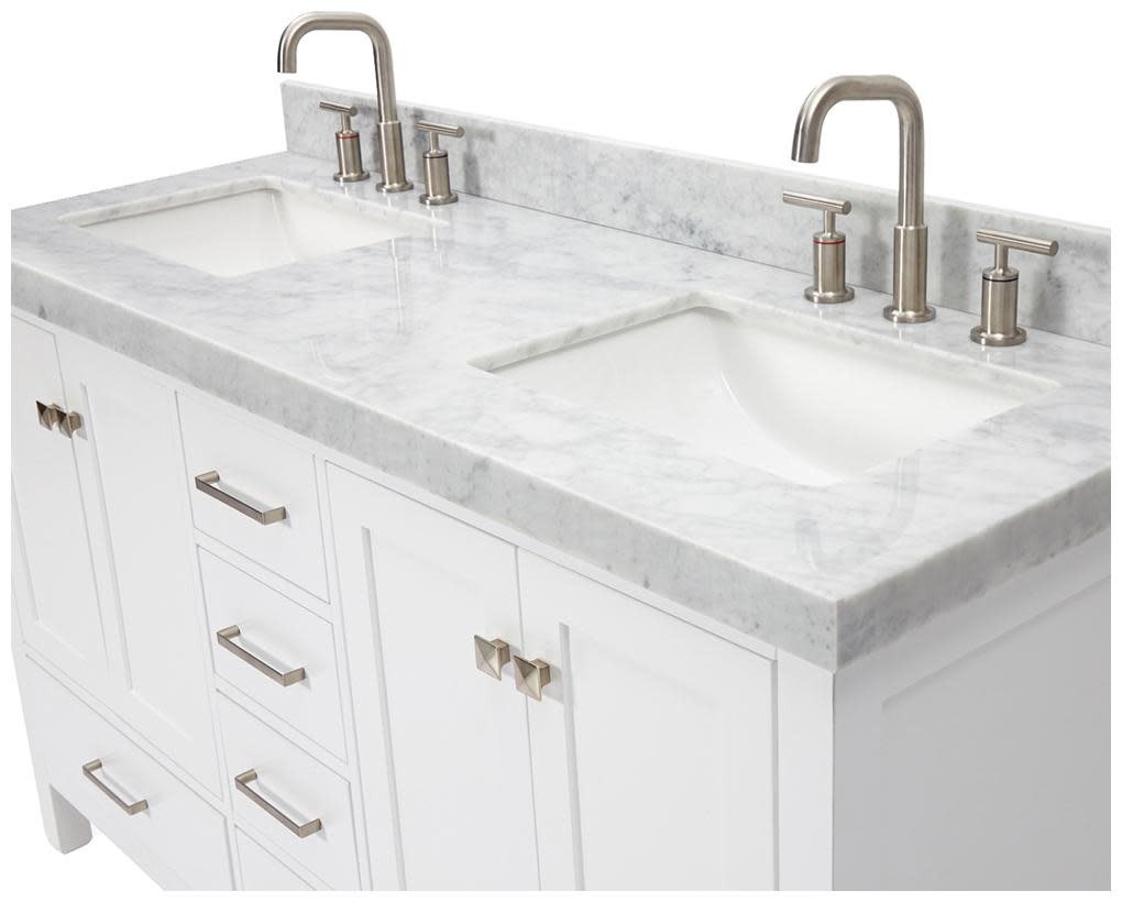 Ariel A060DCW5RVO Cambridge 60″ – Espresso / Italian Carrara Marble Top /