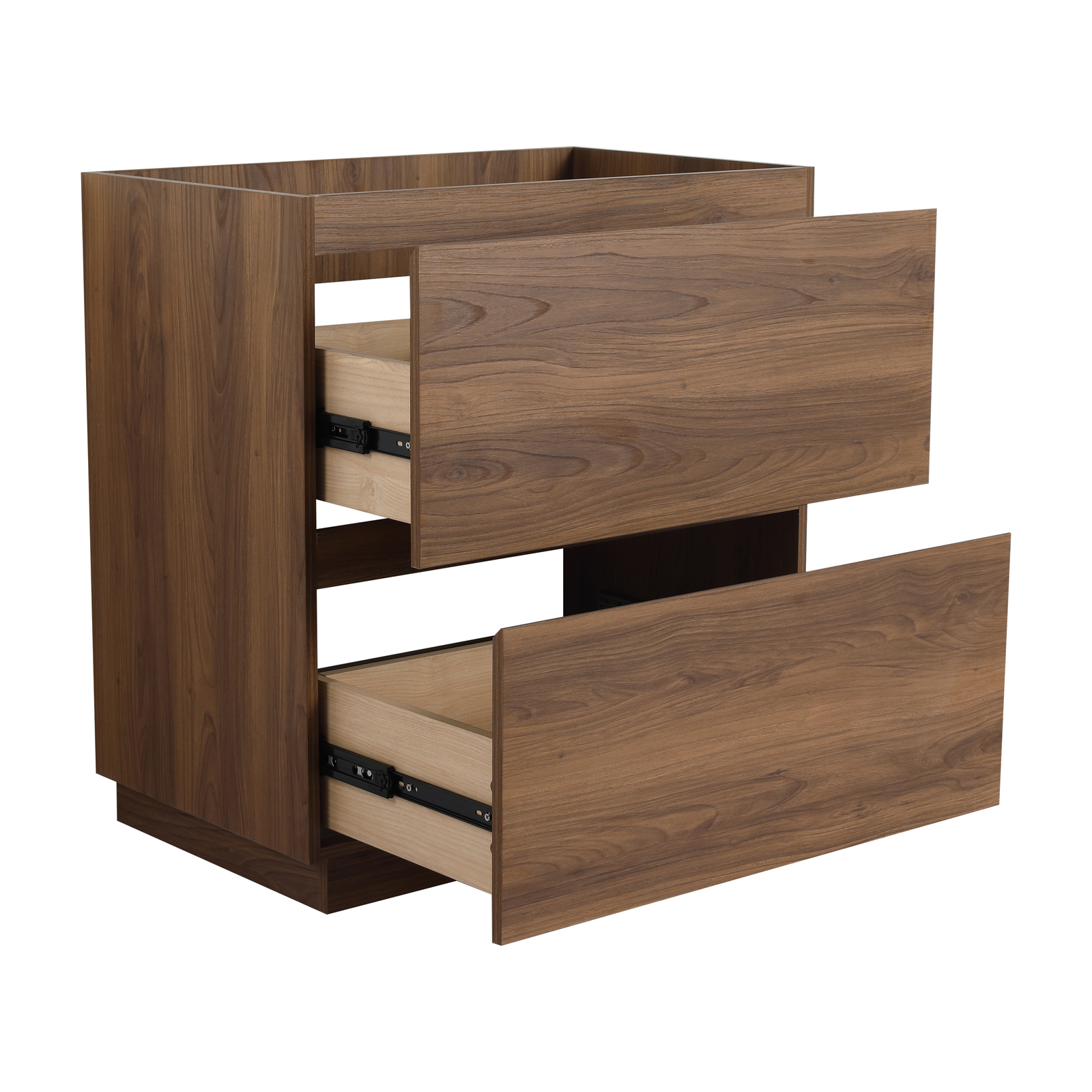 30″ Wood Freestanding Bathroom Vanity W/ Undermount Resin Sink +2 Drawers Brown
