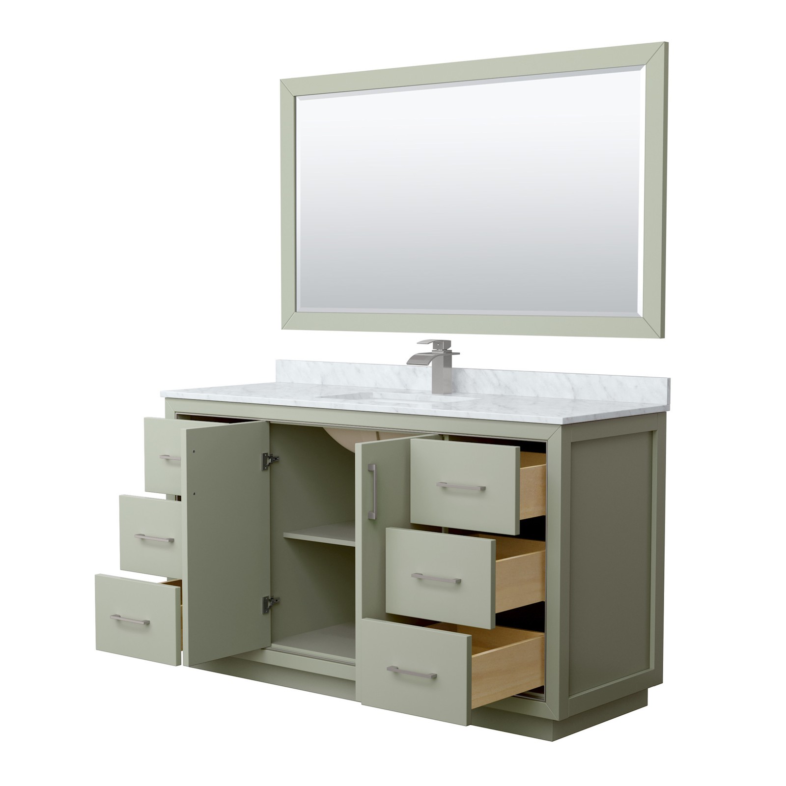 Wyndham Collection WCF1111-60S-NAT-M58 Icon 60″ – Dark Gray / Brushed Nickel
