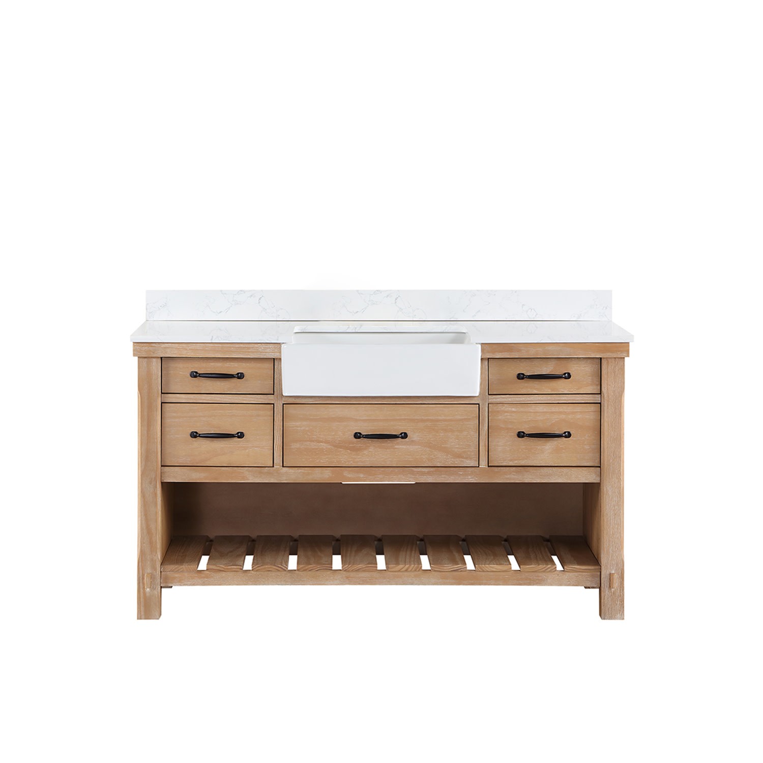 Miseno MV-NM-701660 Villareal 60″ – Weathered Pine / White