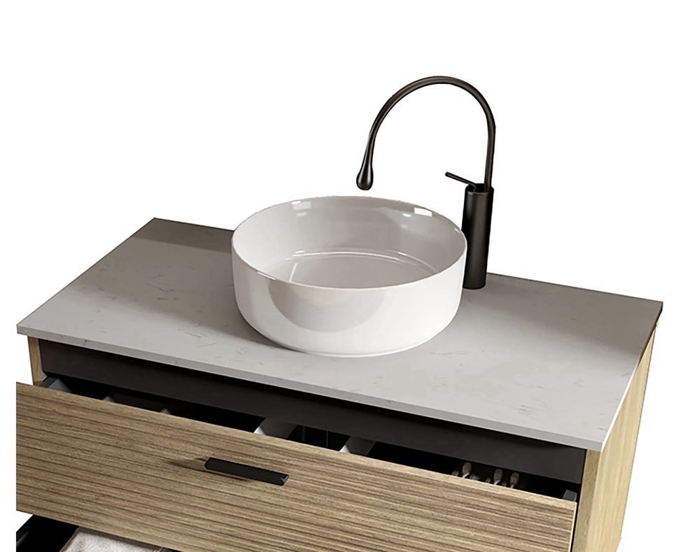 BB16-16A-101, Integrated White Ceramic Basin, Drain NOT Included