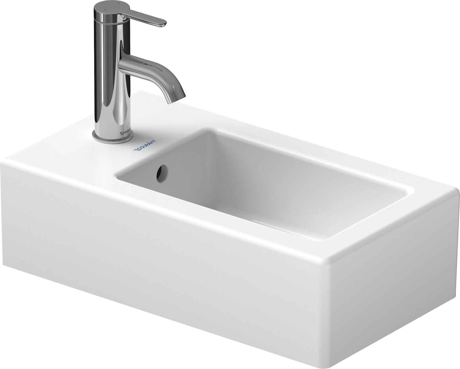Duravit 070225-1HOLE Vero 18″ Ceramic Vanity Top – White / Glazed Underside