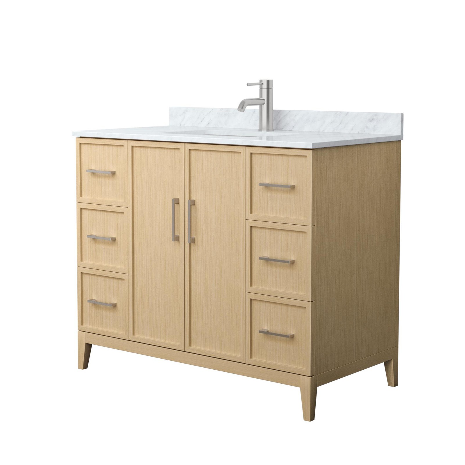 Wyndham Collection WCH717142S-CM-UNSMXX Elan 42″ – White Oak / Brushed Nickel