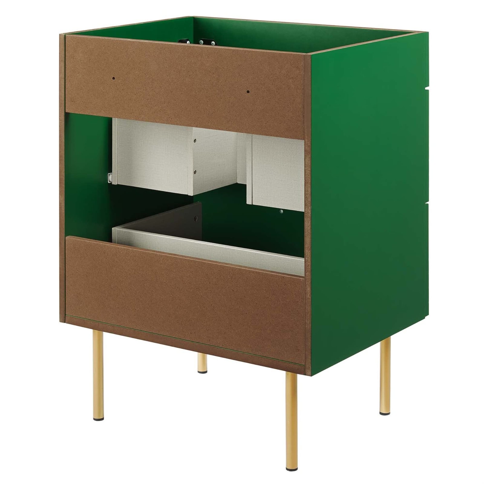 Modway Daybreak 23.5″ Particleboard MDF Wood and Metal Bathroom Vanity in Green