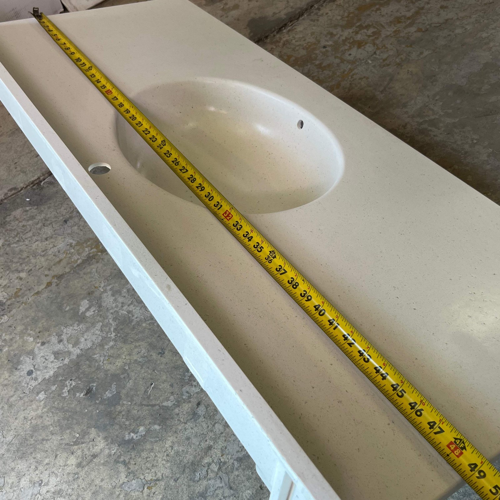 SWANSTONE Vanity Top Bir 21.5″W x 49″L White VT02249
