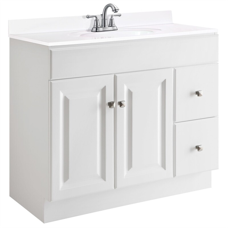 Wyndham 36-Inch 2-Door Bathroom Wood Vanity Without Top in White