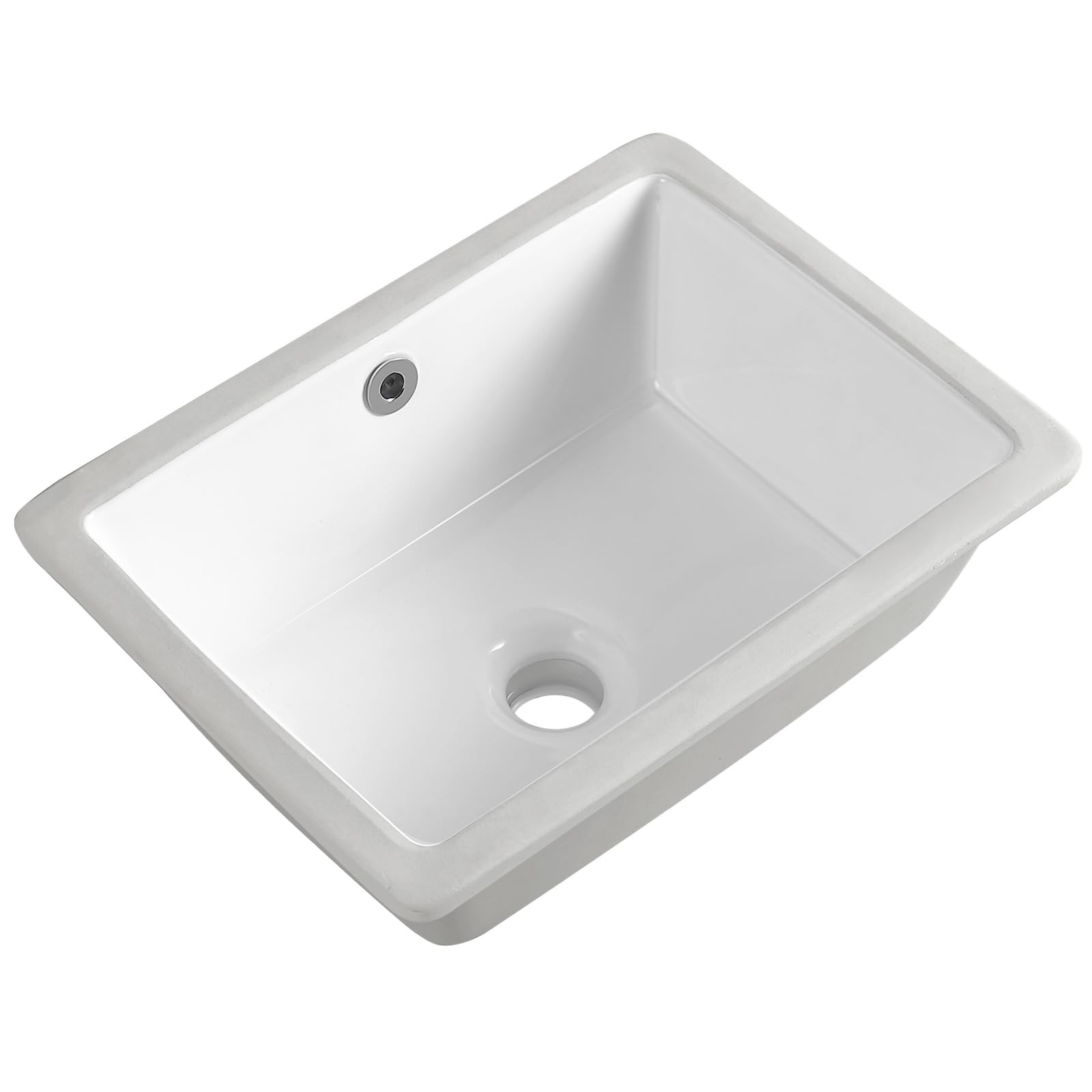 16 Inch Undermount Bathroom Sink Small Rectangle Undermount Sink White Ceramic–