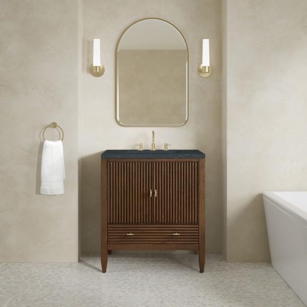 30″ James Martin Myrrin 485-V30-WLT-3CSP Vanity Cabinet Charcoal Soapstone Top
