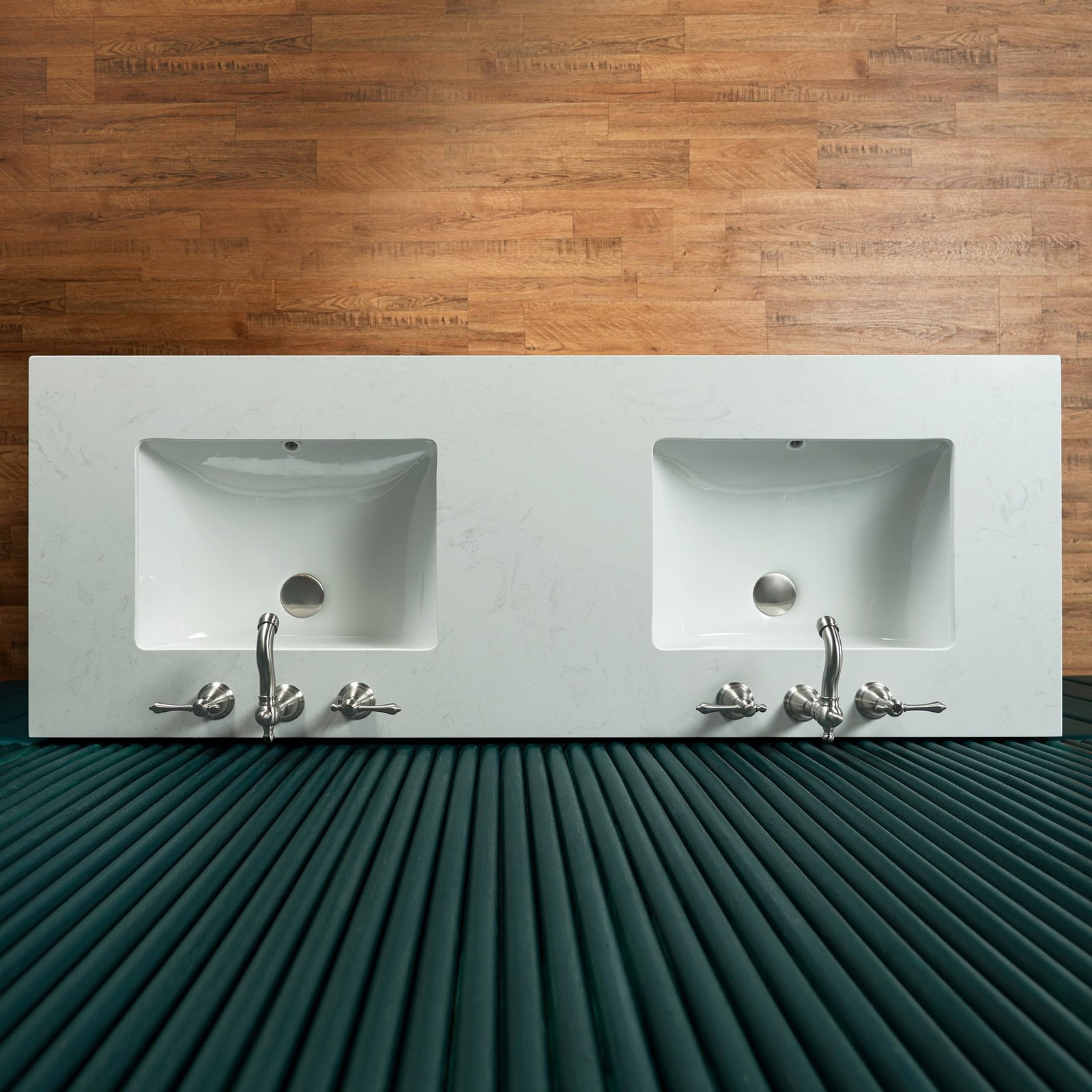 Woodbridge 60″x22″ Bathroom Vanity with Double Ceramic Undermount Sinks