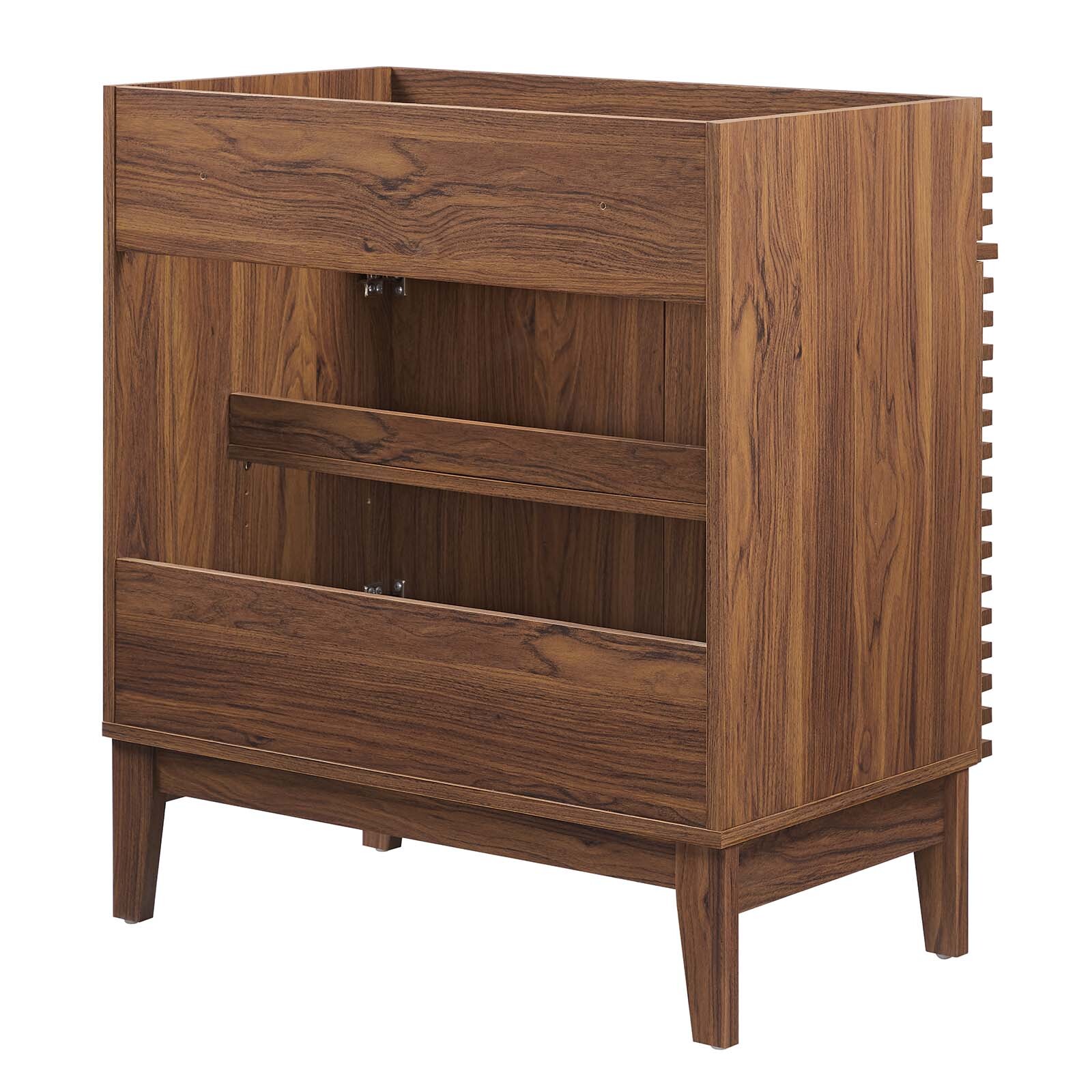 Modway Render 30″ Bathroom Vanity in Walnut – Sink Basin Not Included