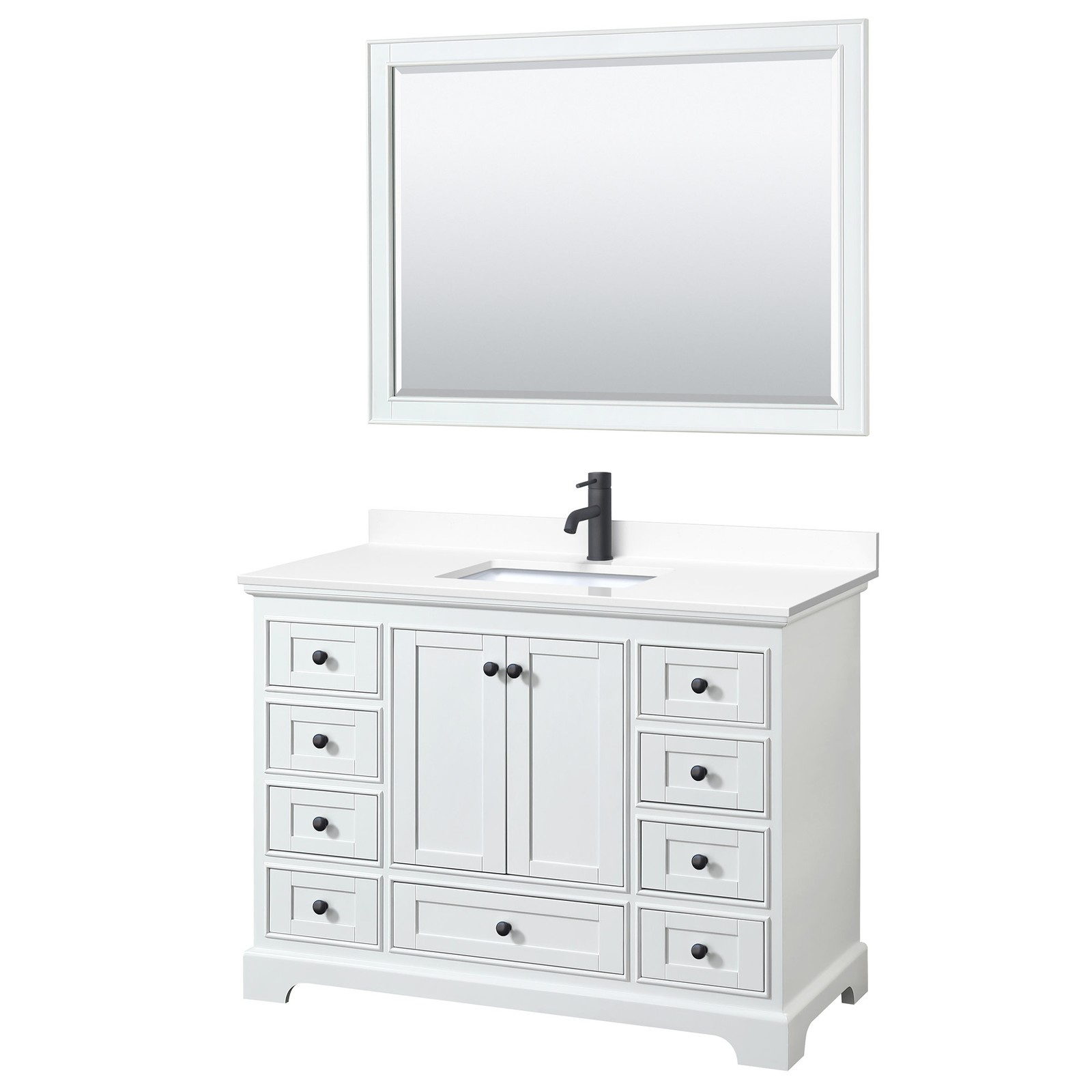 Wyndham Collection WCS202048S-VCA-M46 Deborah 48″ – White / Carrara Cultured