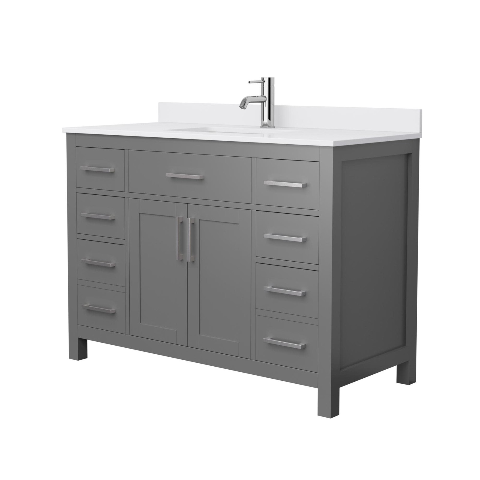 Wyndham Collection WCG242448S-UNSMXX Beckett 48″ – White / White Cultured Marble