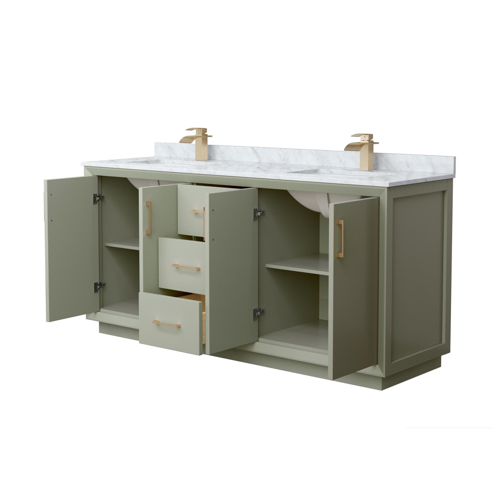 Wyndham Collection WCF414172D-NAT-UNSMXX Strada 72″ – White / Brushed Nickel