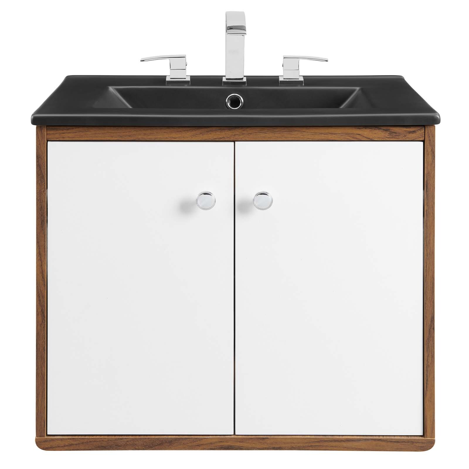 Modway Transmit 24″ Wall-Mount Bathroom Vanity In White Black