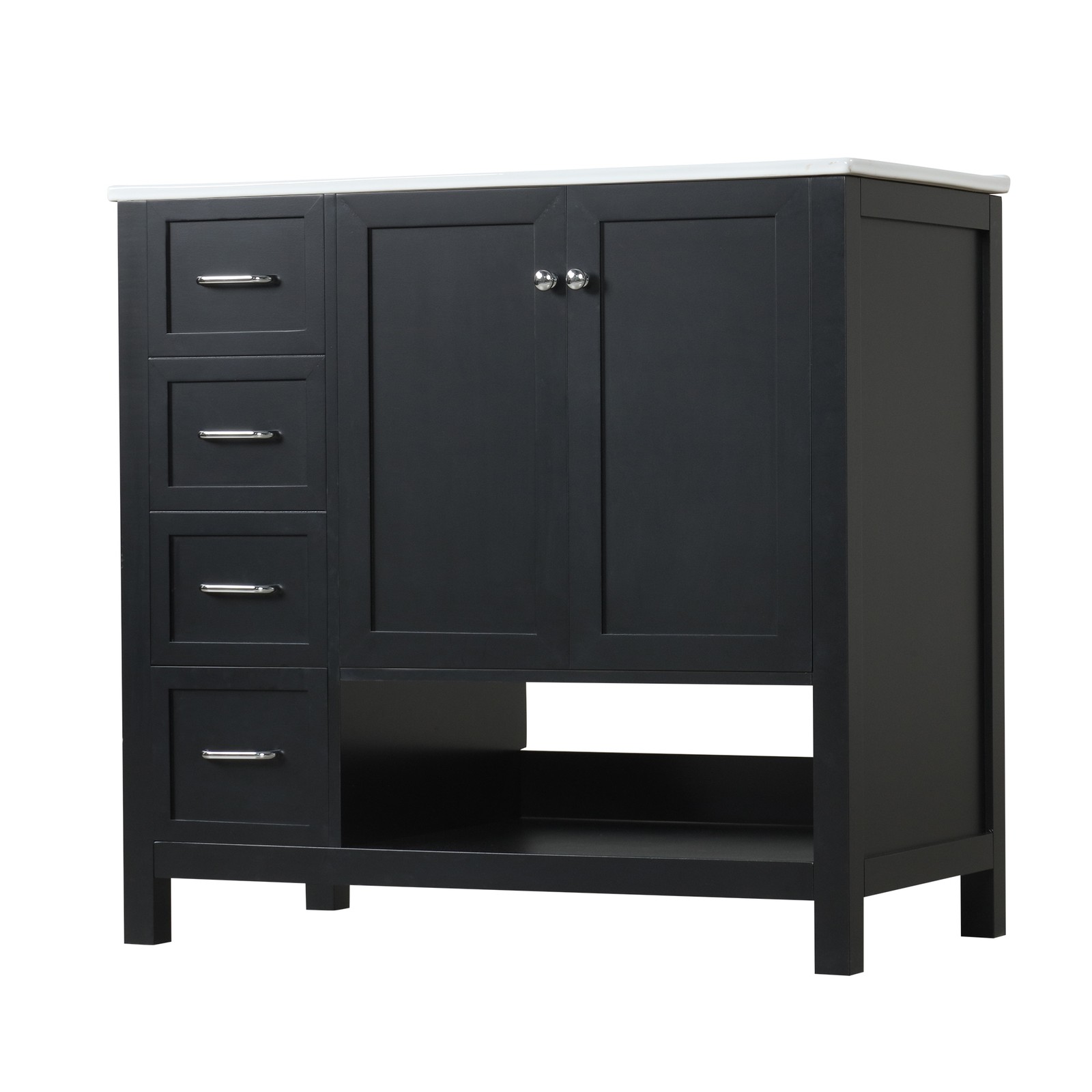 36″ Bathroom Vanity with Sink Top, Cabinet, Two Doors & Two Drawers