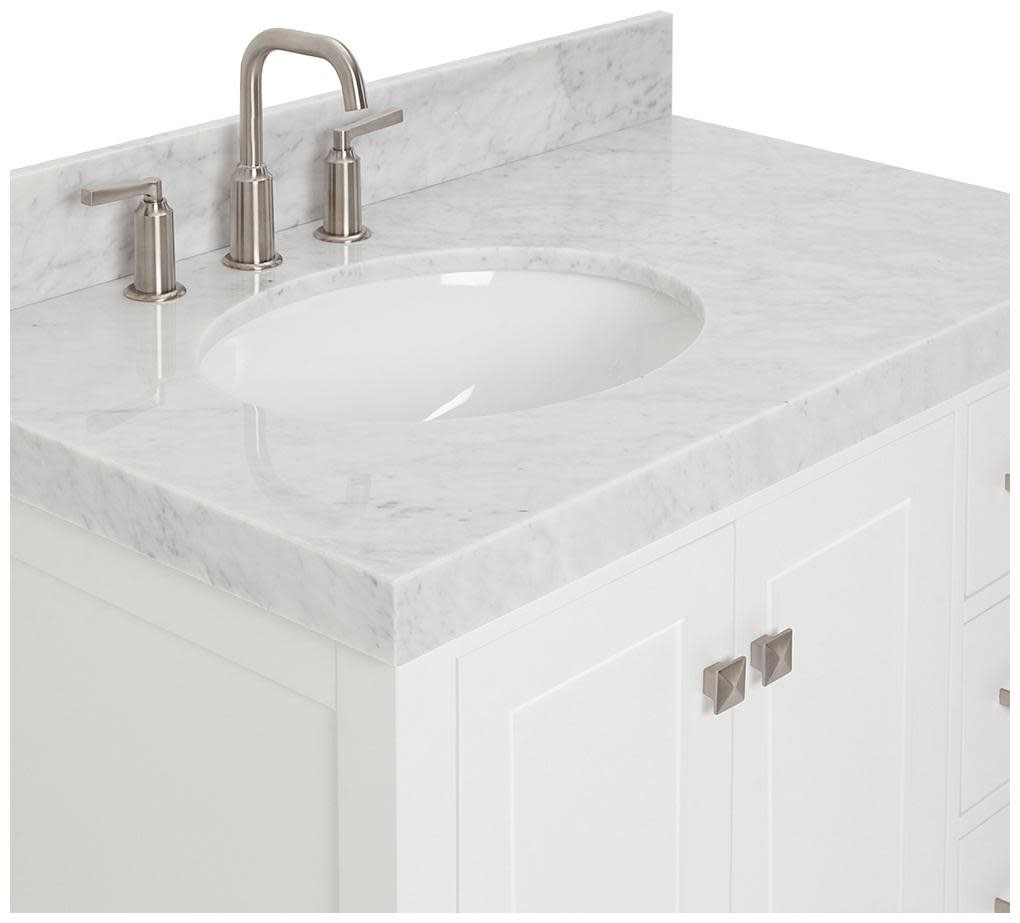 Ariel A036SLCW5OVO Cambridge 36″ – Midnight Blue / Italian Carrara Marble Top /
