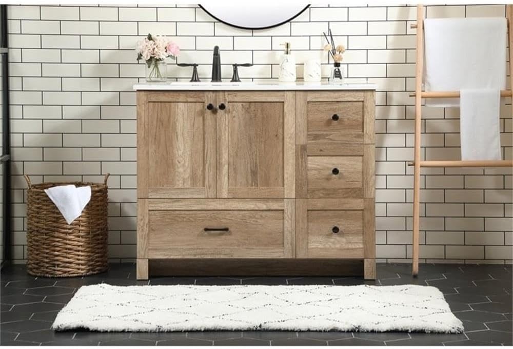 Elegant Lighting VF2842NT 42 inch Single Bathroom Vanity in Natural Oak