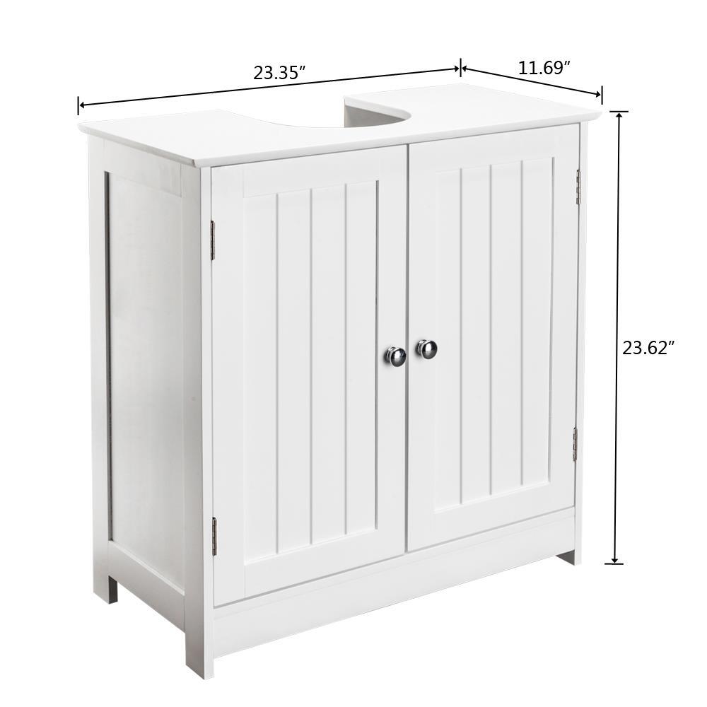 White Bathroom Vanity Cabinet Modern Bath Sink Cabinet Organizer 24inch New