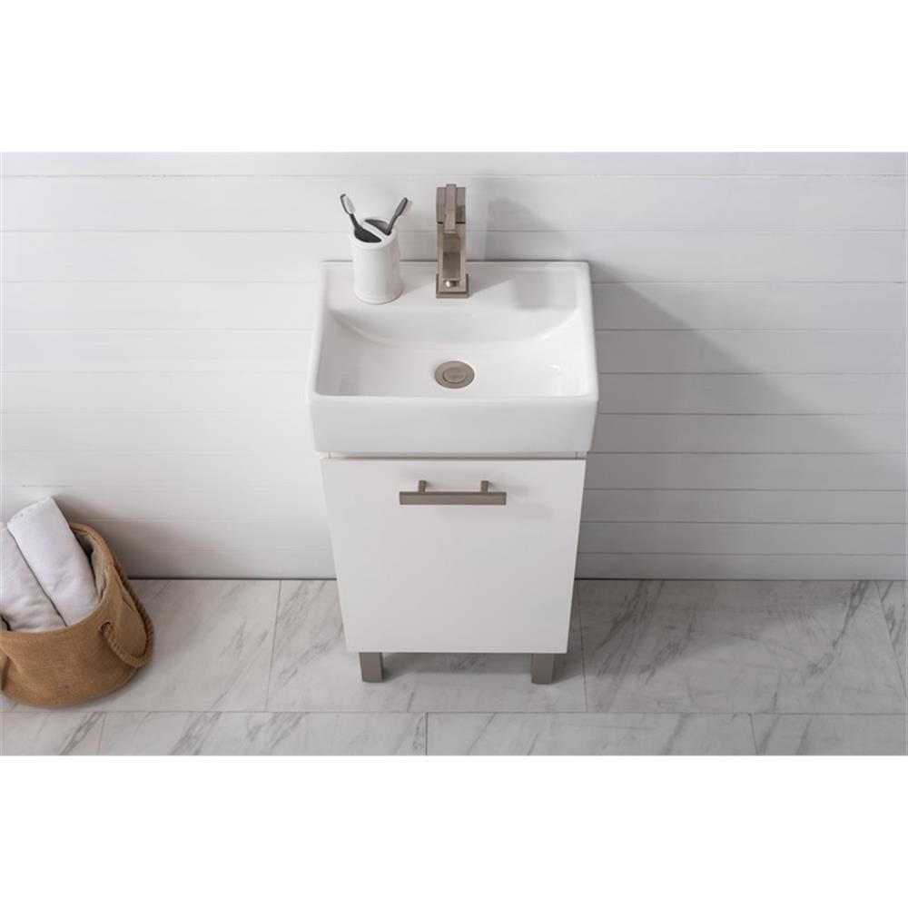 Design Element Stella 16.5″ Wood Single Sink Vanity in White