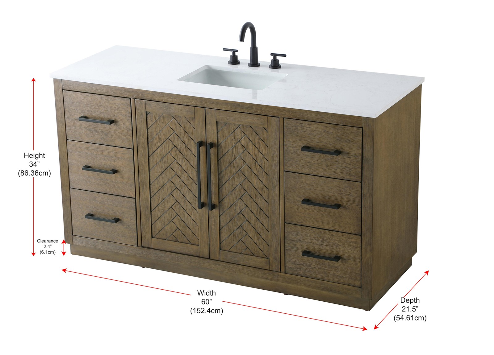Elegant Lighting VF29060 Chase 60″ – Hazel Oak