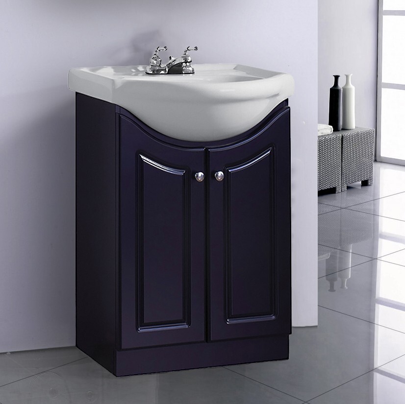 Elanor 24″ W x 19″ D x 34″ H Euro Vanity in Satin Black w/Ceramic Vanity Top