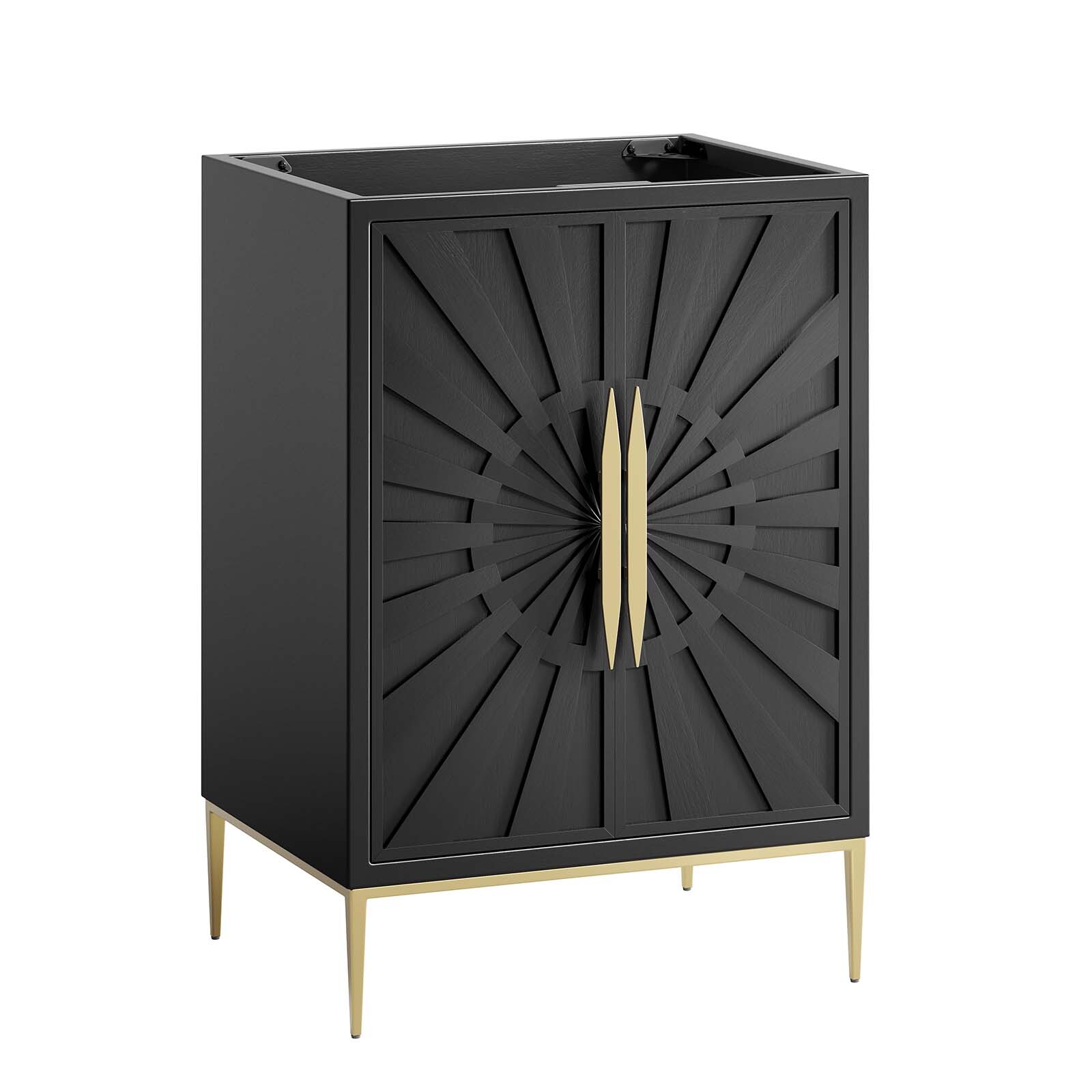 Modway Awaken 24″ Bathroom Vanity Cabinet in Black – Sink Basin Not Included