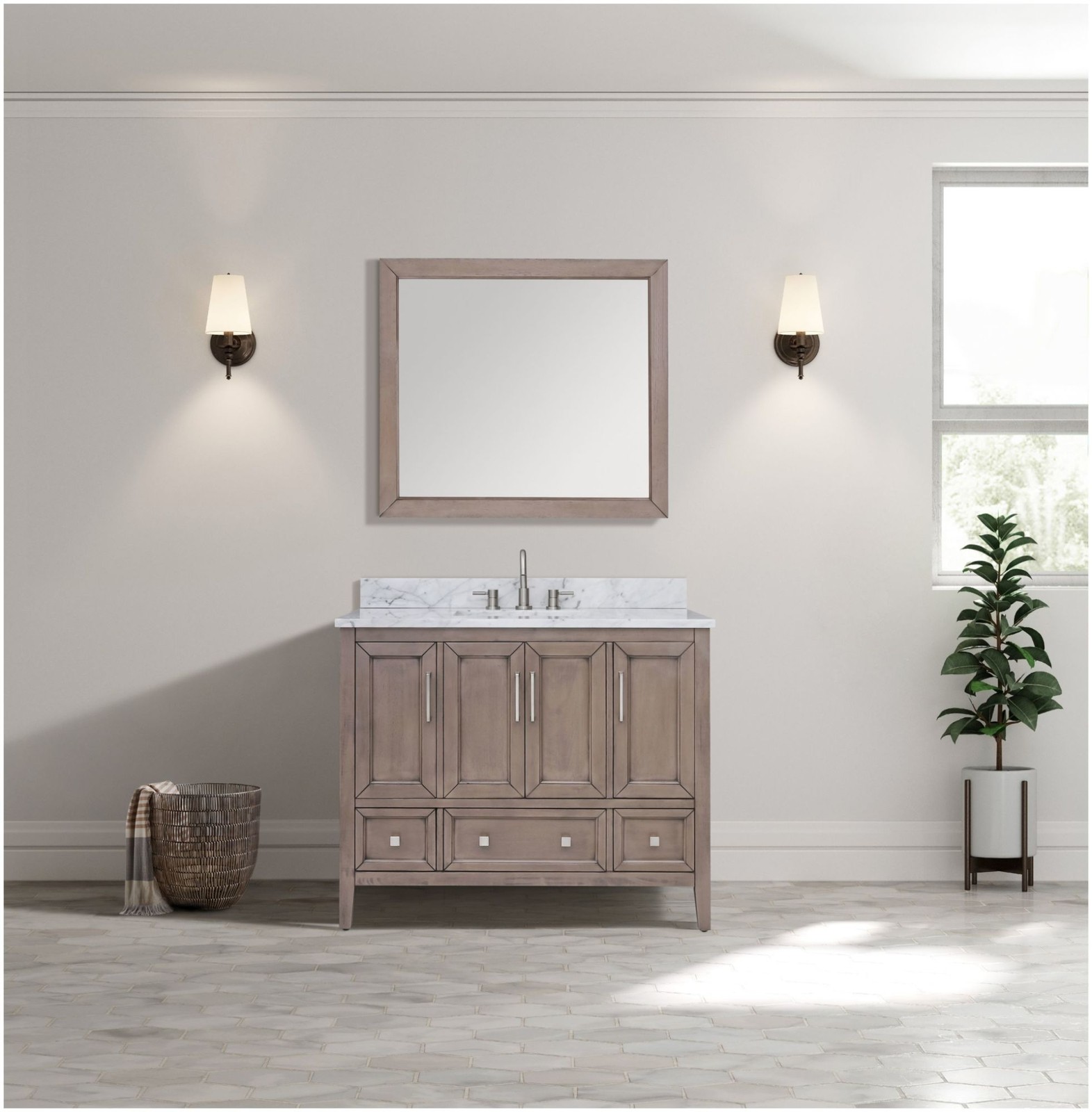 Avanity EVERETTE-VS43-WD-C Everette 42″ Single Basin Vanity Set – MultiColor