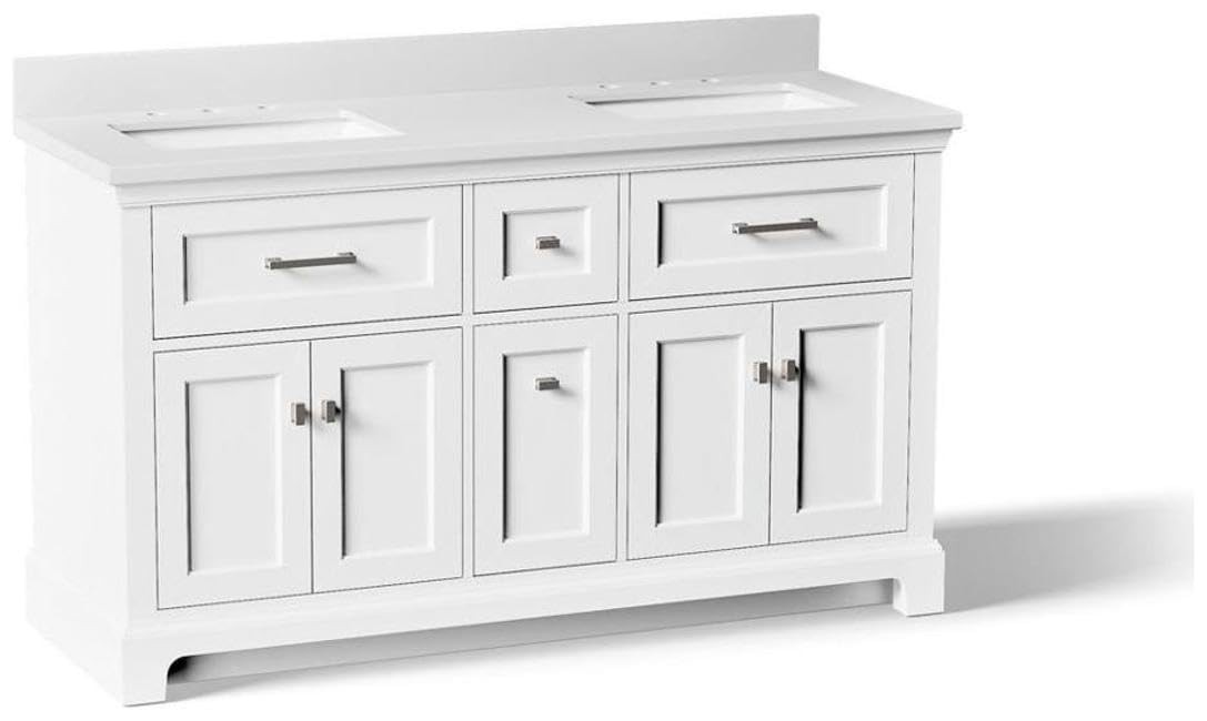 KOHLER K-29263-BD1-0 Charlemont 60″ Bathroom Vanity Cabinet and Quartz Top