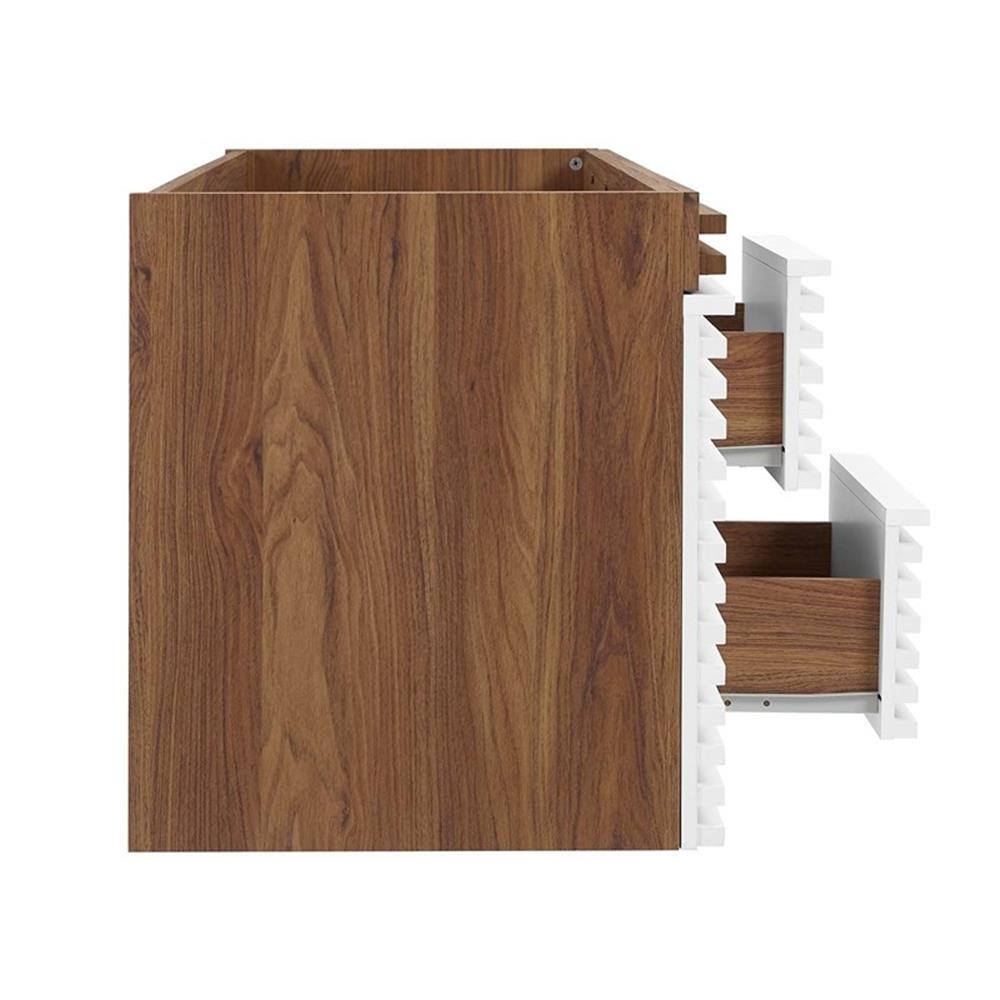 Modway Render 48″ MDF and Particleboard Bathroom Vanity Cabinet in White/Walnut