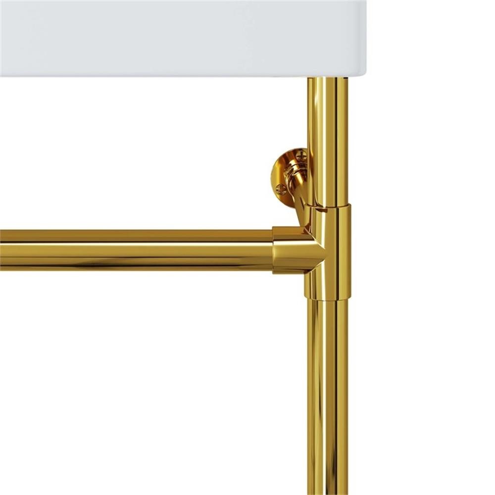 Modway Redeem 24″Wall-Mount Stainless Steel Bathroom Vanity in Gold/White