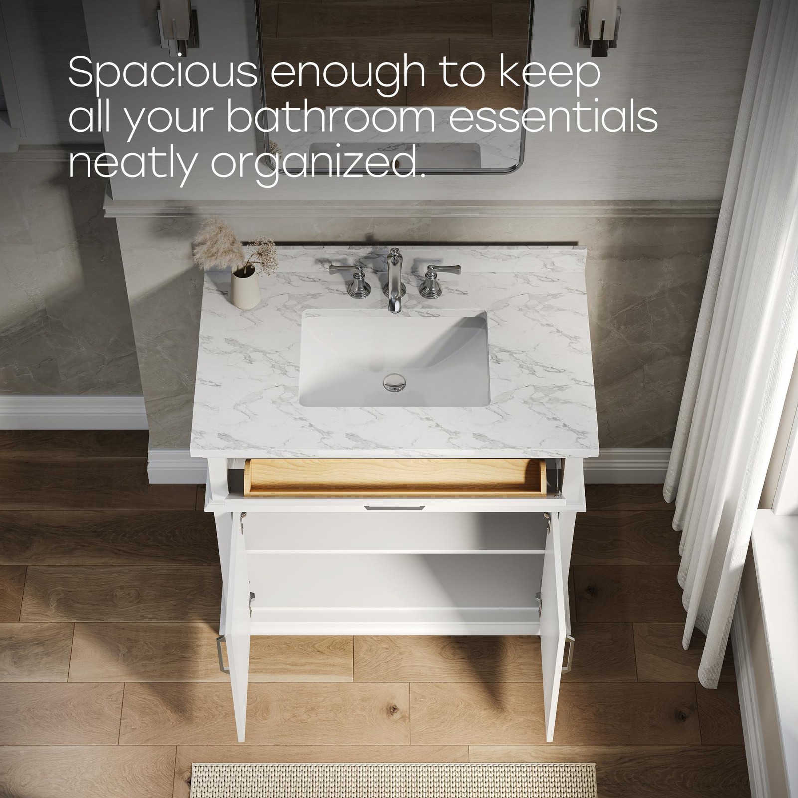 HOROW 36 Inch Bathroom Vanity with Sink, Free Standing Single Basin Vanity Set