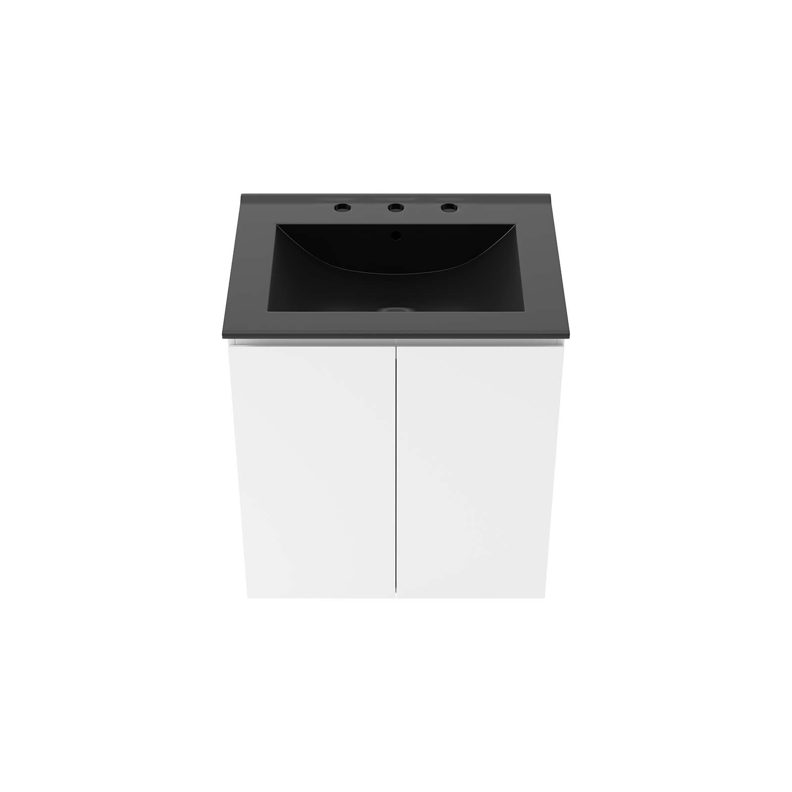 Modway Bryn 24″ Wall-Mount Bathroom Vanity in White Black