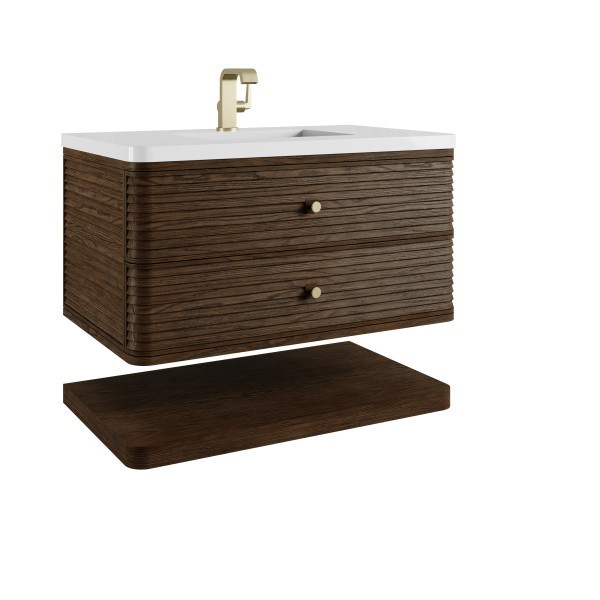36″ James Martin Allamari D640-V36-SBL-3WZ Vanity Cabinet White Zeus Top