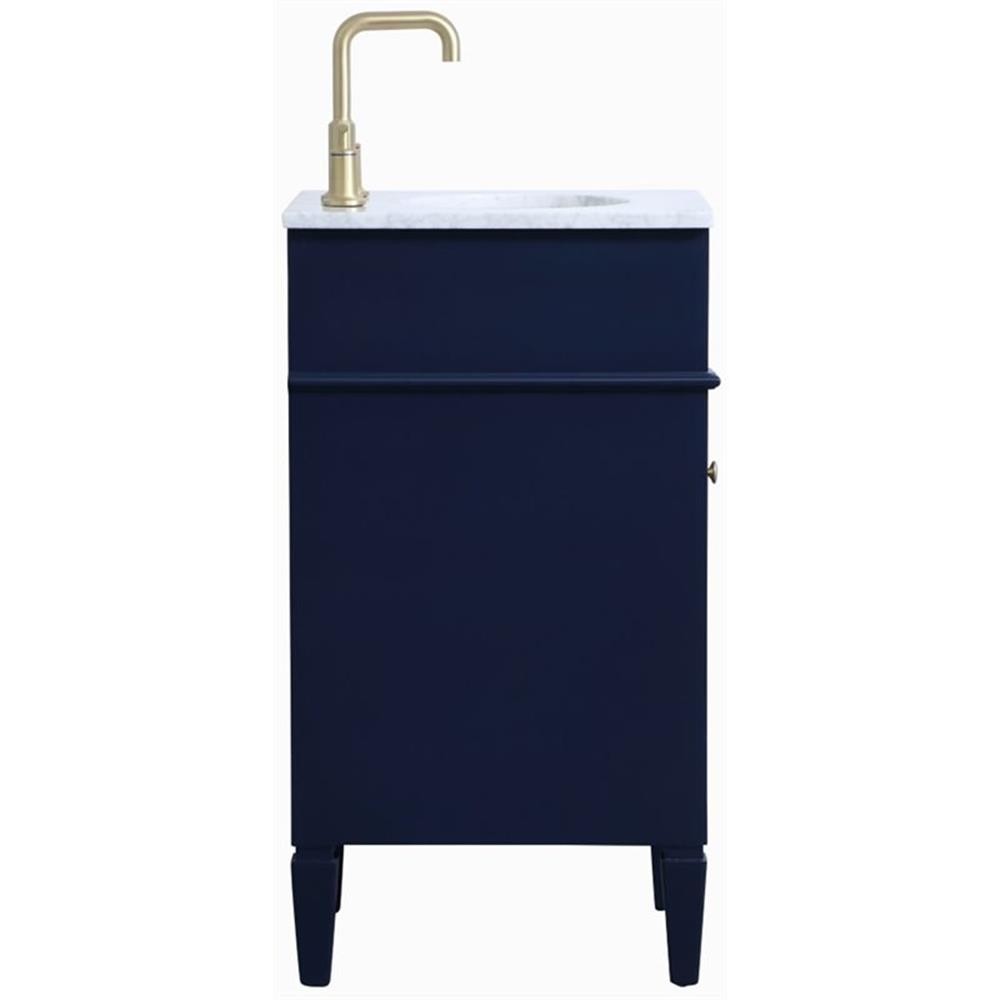 Pemberly Row Modern 18″ Single Marble Top Bathroom Vanity in Blue