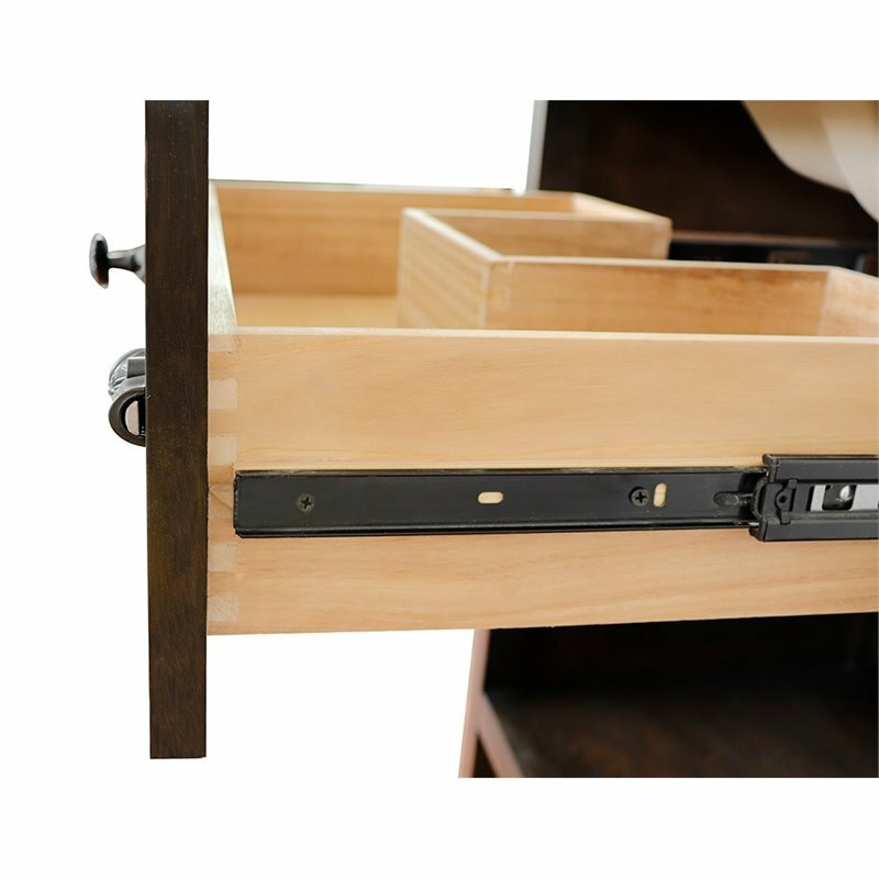 Plantation 31″ Rectangle Sink Solid Wood Vanity in Brown/Gray Granite Stone