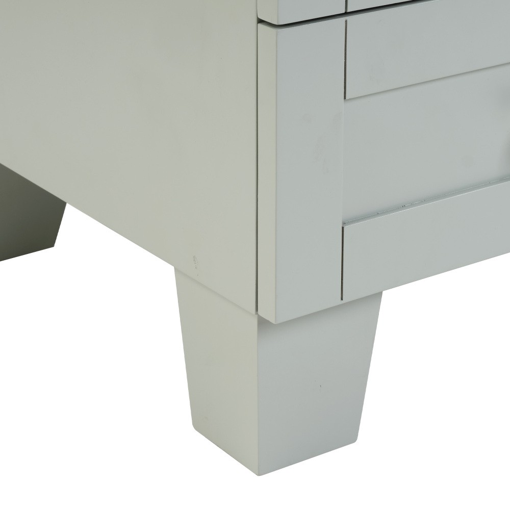 30″ Blue Grey Bathroom Vanity with Ceramic Sink – Soft-Close Drawers