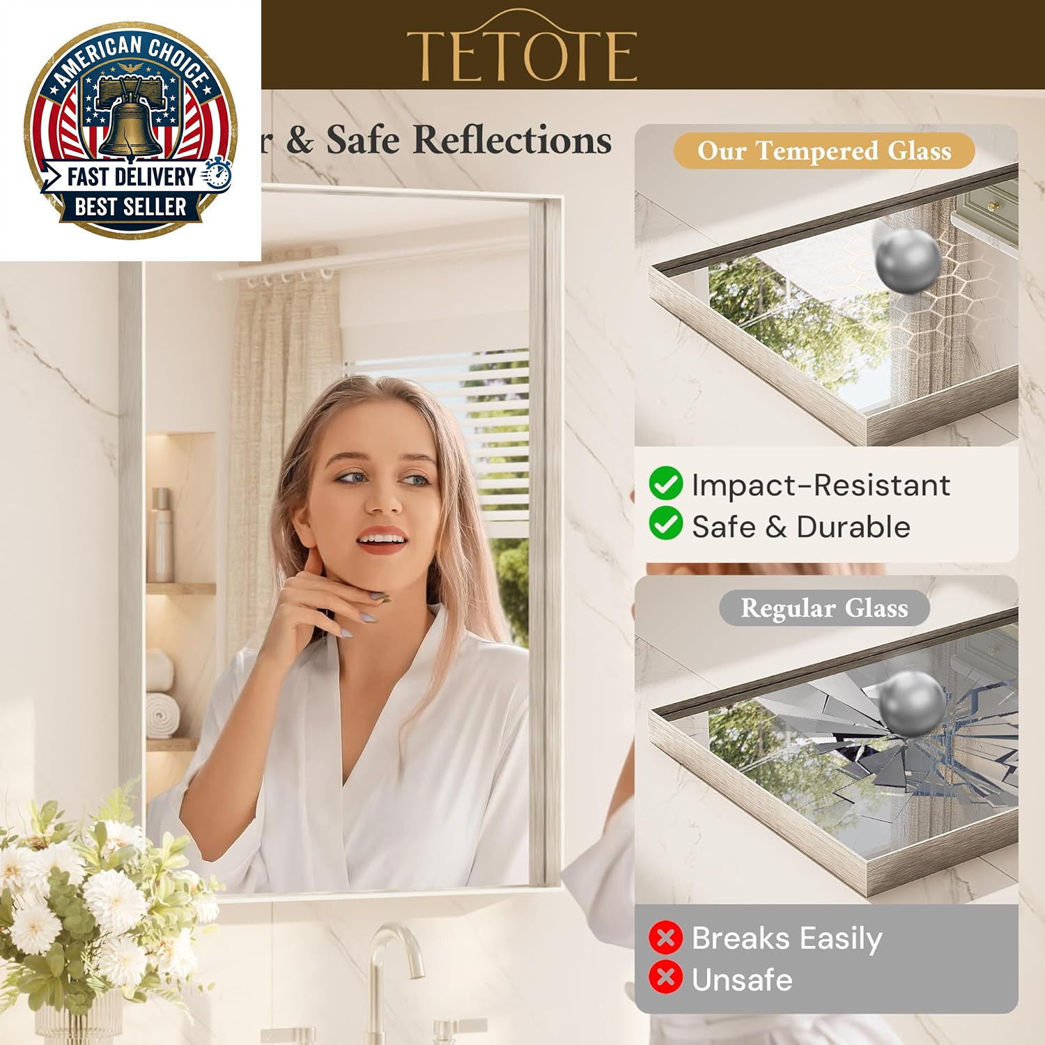 Brushed Nickel Bathroom Mirror 24″ X 32″ Vanity Mirror for over Sink Brushed Nic