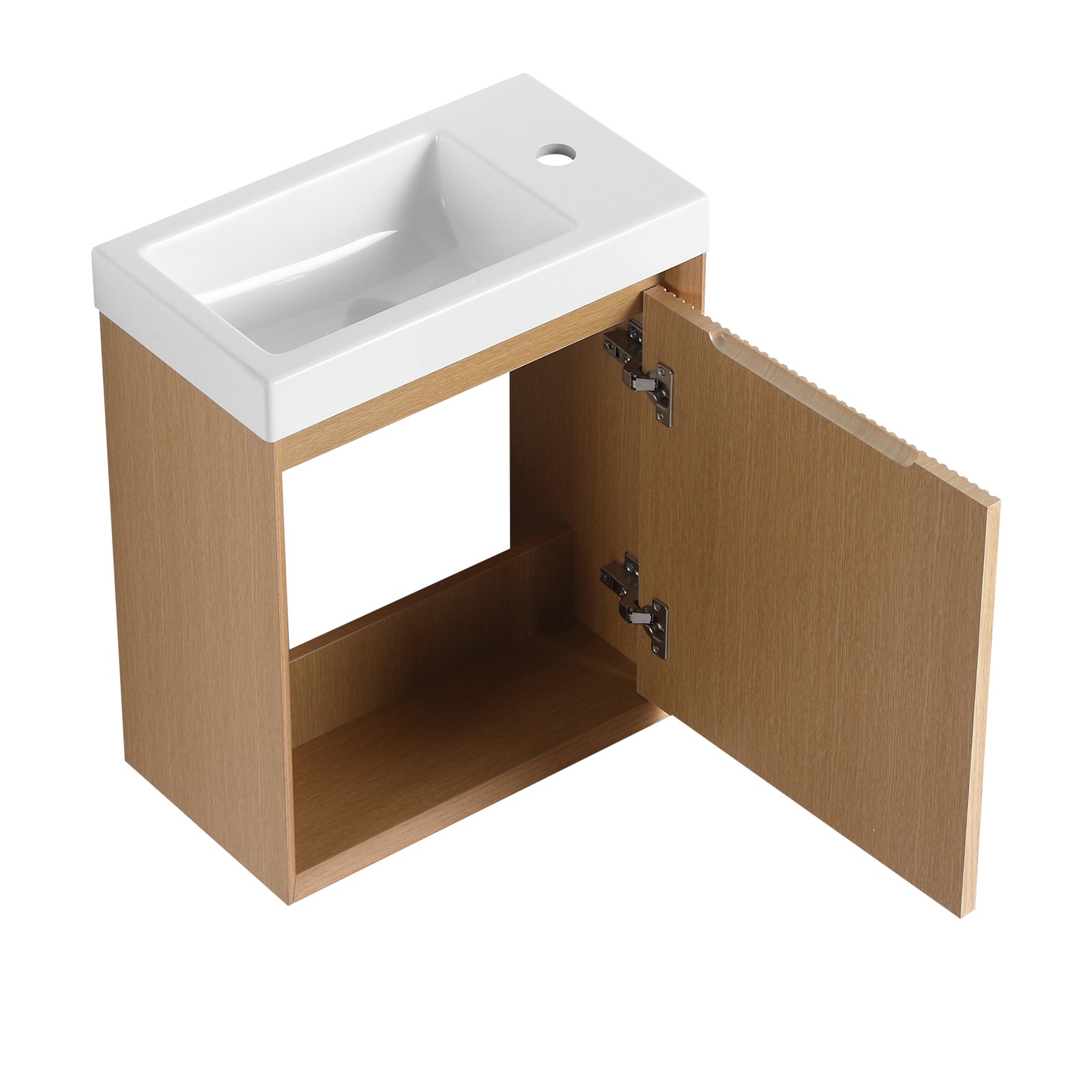 18.5″ Floating Bathroom Vanity and Resin Sink Combo W/1 Door for Small Space MDF
