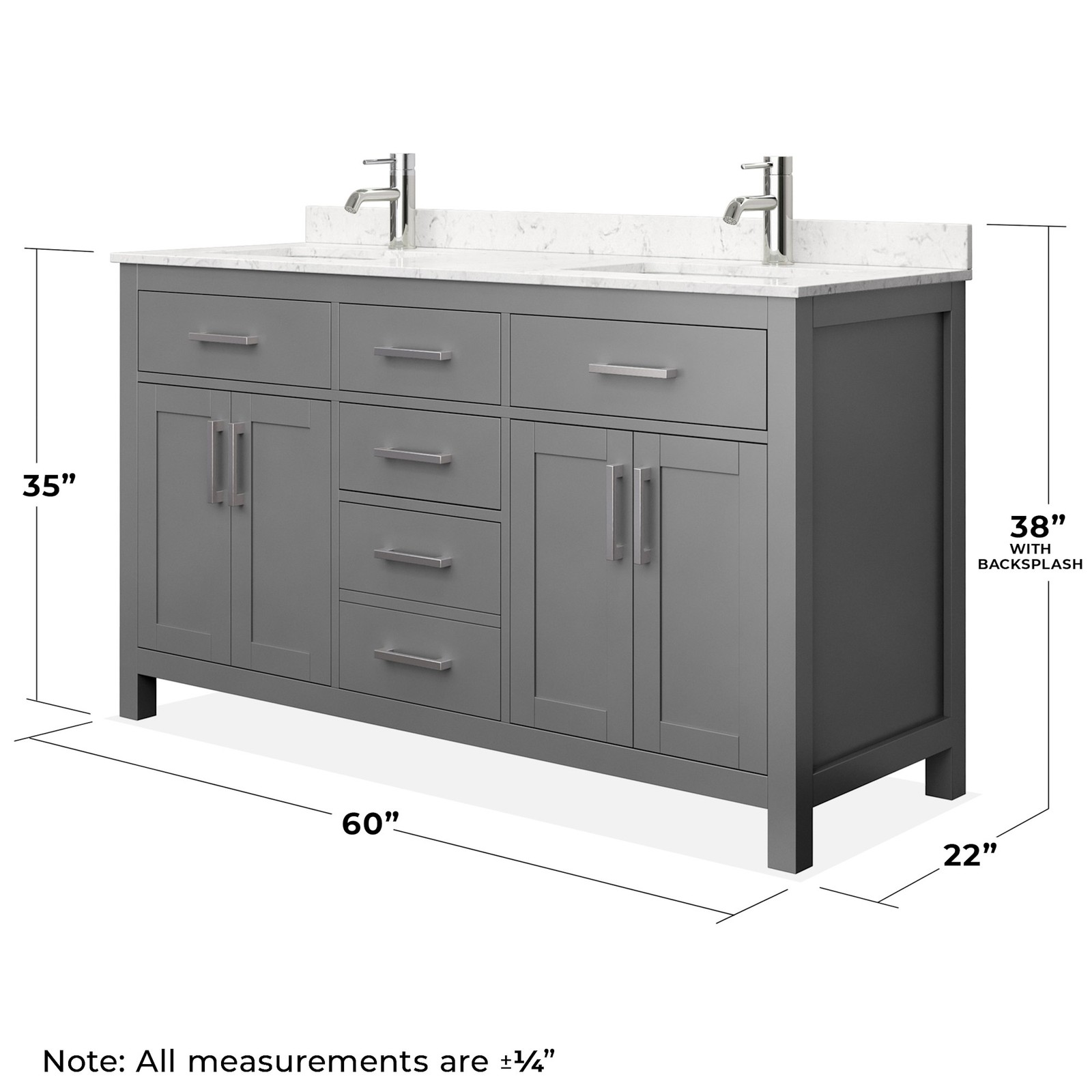 Wyndham Collection WCG242460DCCUNSMXX Beckett 60″ – White / Carrara Cultured