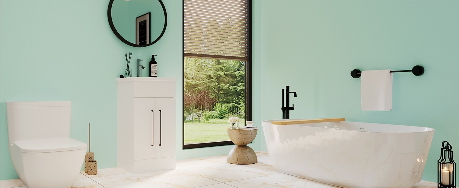 16 inch Washbasin Bathroom/Kitchen Vanity & Sink , Freestanding Modern White,