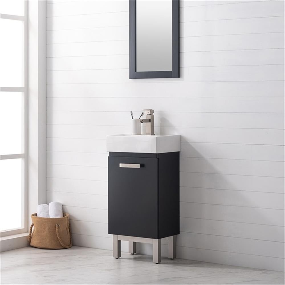 Design Element Stella 16.5″ Wood Single Sink Vanity in Black