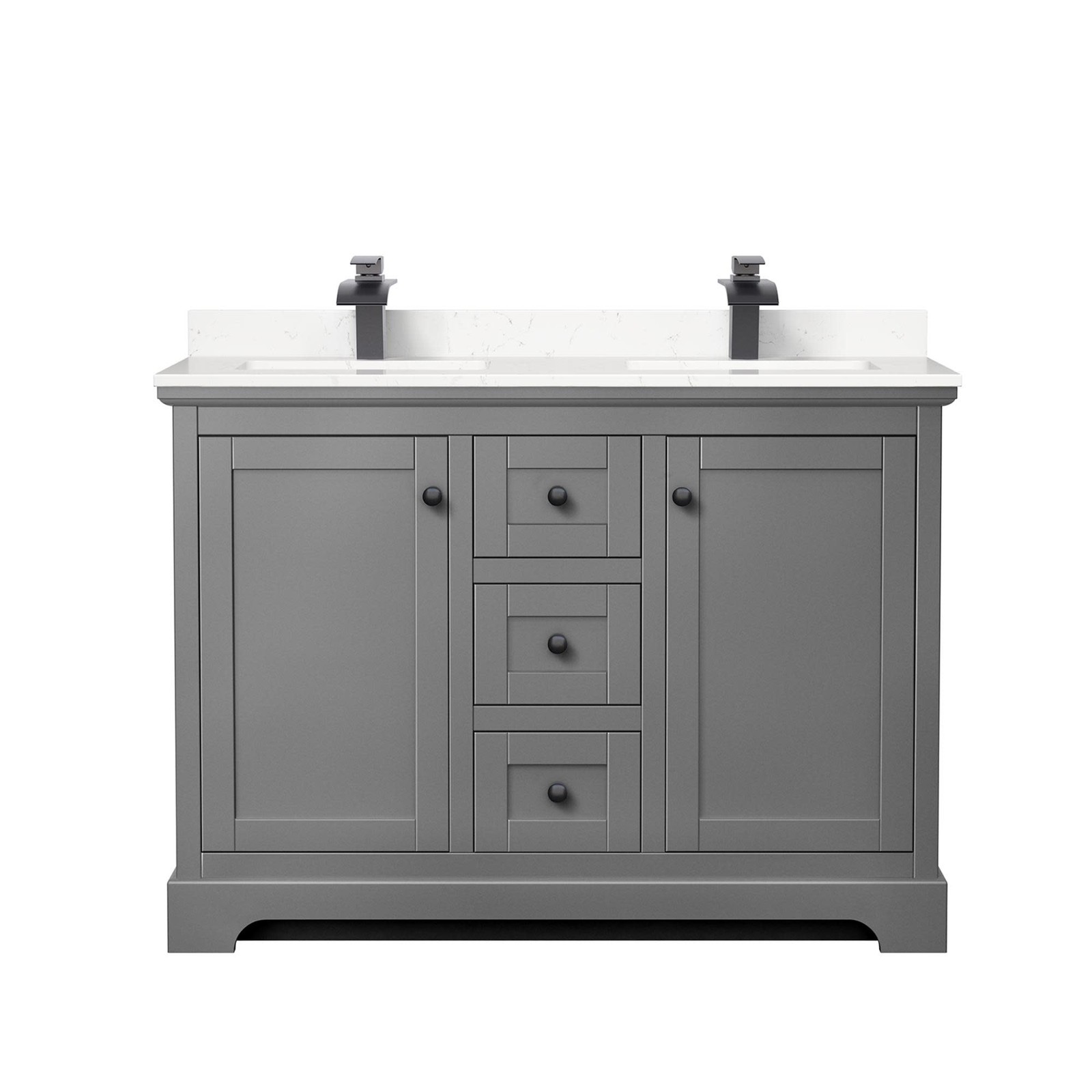Wyndham Collection WCV232348D-VCA-MXX Avery 48″ – Dark Gray / White Cultured